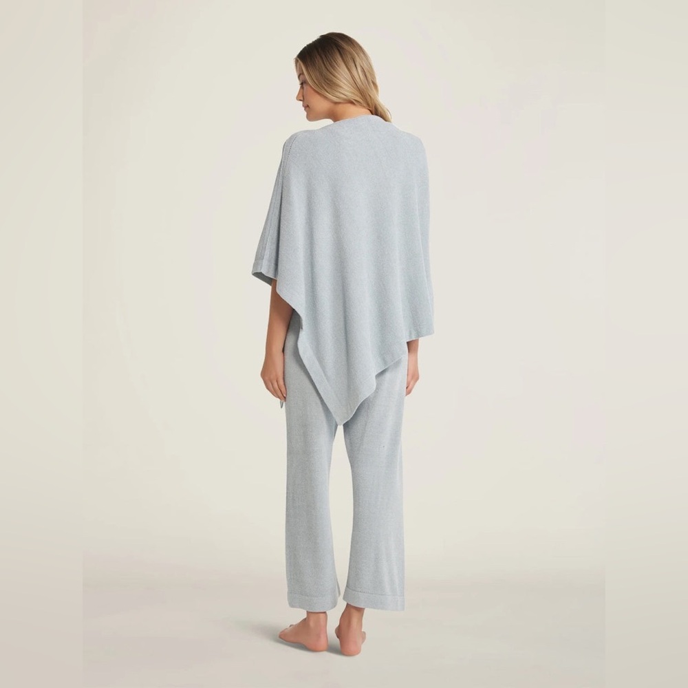 Barefoot Dreams Cozychic Ultra Lite Poncho in Blue Water - Picture 2 of 7